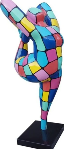 Casa Padrino Designer Deko Skulptur Akrobatische Frau Mehrfarbig H. 200 cm - Wetterbeständige Dekofigur - Gartendeko Skulptur - Gartenfigur
