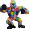 Casa Padrino Designer Deko Skulptur Gorilla Affe Mehrfarbig / Schwarz 125 x 60 x H. 102 cm - Wetterbeständige Dekofigur