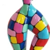 Casa Padrino Designer Deko Skulptur Frau beim Sport Mehrfarbig H. 132 cm - Dekofigur - Gartendeko Skulptur - Luxus Gartenfigur
