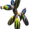 Casa Padrino Designer Deko Skulptur Ballon Hund Schwarz / Mehrfarbig 62 x H. 57 cm - Dekorative Tierfigur - Wetterbeständige Dekofigur