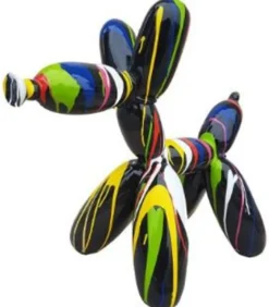 Casa Padrino Designer Deko Skulptur Ballon Hund Schwarz / Mehrfarbig 62 x H. 57 cm - Dekorative Tierfigur - Wetterbeständige Dekofigur