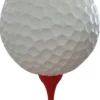 Casa Padrino Designer Deko Skulptur Golfball Weiß / Rot Ø 120 x H. 200 cm - Riesige Wetterbeständige Gartendeko