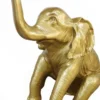 Casa Padrino Designer Deko Skulptur sitzender Elefant Gold H. 140 cm - Deko Tierfigur - Riesige Gartendekofigur