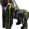 Casa Padrino Designer Deko Skulptur Gorilla Affe Schwarz / Mehrfarbig 118 x 78 x H. 128 cm - Deko Tierfigur - Riesige Gartendekofigur
