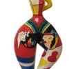 Casa Padrino Designer Deko Skulptur Frau beim Sport Mehrfarbig H. 85 cm - Gartendeko Skulptur - Luxus Gartenfigur