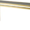 Casa Padrino Designer Edelstahl Konsole gold mit schwarzem Glas - Luxus Konsolentisch