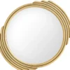 Casa Padrino Designer Edelstahl Spiegel Gold Ø 100 cm - Luxus Wohnzimmer Wandspiegel