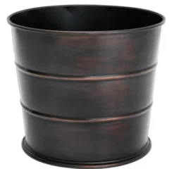 Casa Padrino Designer Edelstahl Übertopf Antik Bronze - Luxus Blumentopf