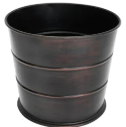 Casa Padrino Designer Edelstahl Übertopf Antik Bronze - Luxus Blumentopf