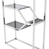 Casa Padrino Designer Edelstahl Regalschrank mit Rauchglas 90 x 38 x H. 230 cm - Luxus Hotel Möbel