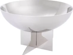 Casa Padrino Designer Edelstahl Schüssel Silber Ø 25 x H. 15 cm - Edle Deko Obstschale - Hotel & Restaurant Accessoires