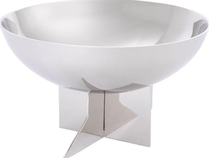 Casa Padrino Designer Edelstahl Schüssel Silber Ø 25 x H. 15 cm - Edle Deko Obstschale - Hotel & Restaurant Accessoires