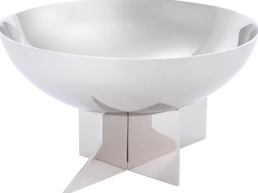 Casa Padrino Designer Edelstahl Schüssel Silber Ø 25 x H. 15 cm - Edle Deko Obstschale - Hotel & Restaurant Accessoires
