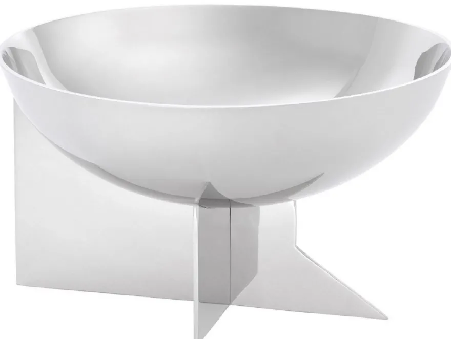 Casa Padrino Designer Edelstahl Schüssel Silber Ø 25 x H. 15 cm - Edle Deko Obstschale - Hotel & Restaurant Accessoires