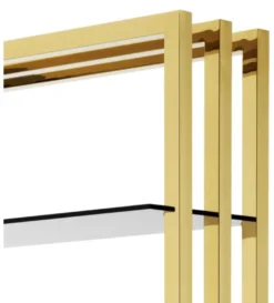 Casa Padrino Designer Edelstahl Regalschrank mit Rauchglas 120 x 46 x H. 230 cm - Luxus Hotel Möbel