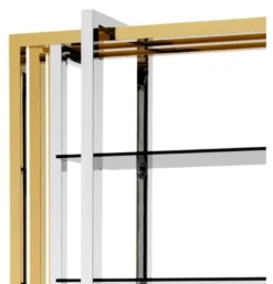 Casa Padrino Designer Edelstahl Regalschrank mit Rauchglas 120 x 46 x H. 230 cm - Luxus Hotel Möbel