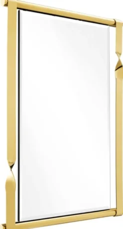 Casa Padrino Designer Edelstahl Spiegel / Wandspiegel Gold 95 x 9 x H. 134 cm - Designermöbel