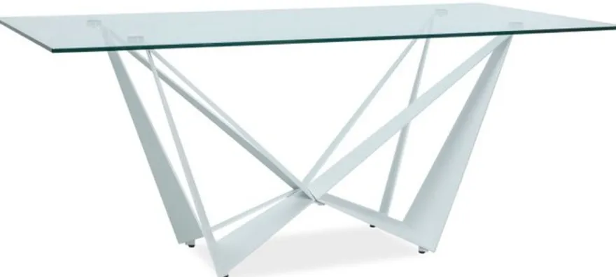 Casa Padrino Designer Esstisch mit gehärteter Glasplatte Weiß 180 x 90 x H. 76 cm - Luxus Esszimmer Möbel