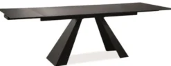 Casa Padrino Designer Esstisch Mattschwarz 160-240 x 90 x H. 76 cm - Ausziehbarer Esszimmertisch mit gehärteter Glasplatte - Designer Möbel