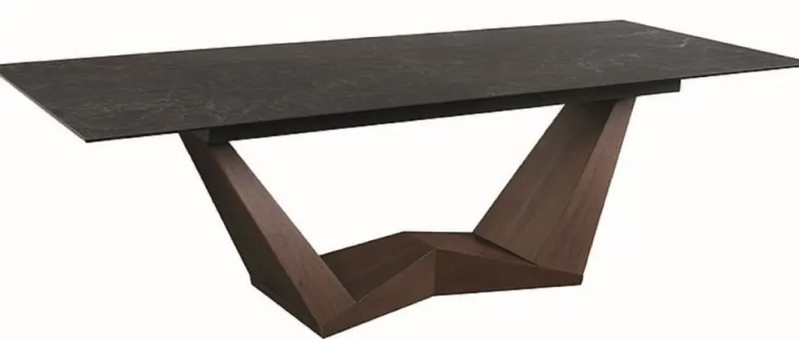 Casa Padrino Designer Esstisch Schwarz / Braun 200-250 x 98 x H. 76 cm - Ausziehbarer Esszimmertisch mit Glaskeramik Tischplatte - Esszimmer Möbel - Küchen Möbel - Designer Möbel