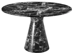 Casa Padrino Designer Esstisch Schwarz 119,5 x H. 75 cm - Luxus Edition
