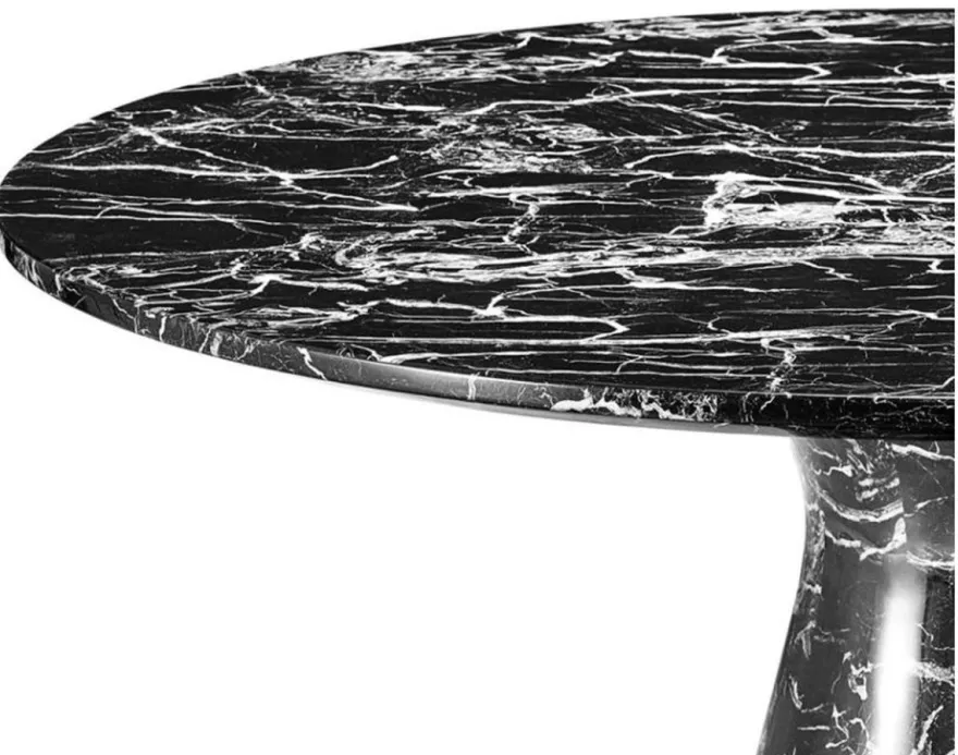 Casa Padrino Designer Esstisch Schwarz 119,5 x H. 75 cm - Luxus Edition
