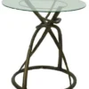 Casa Padrino Designer Esstisch Bronze Ø 71 x H. 70 cm - Runder Esszimmertisch mit Glasplatte - Luxus Qualität