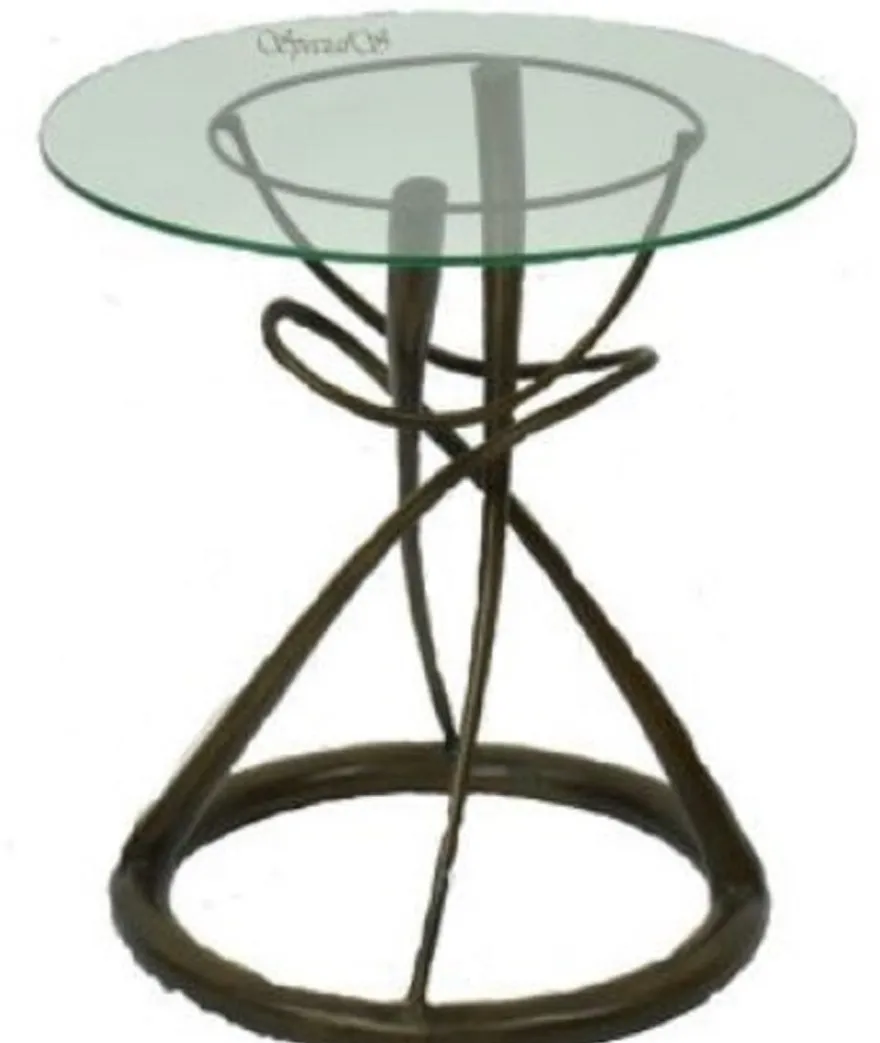 Casa Padrino Designer Esstisch Bronze Ø 71 x H. 70 cm - Runder Esszimmertisch mit Glasplatte - Luxus Qualität