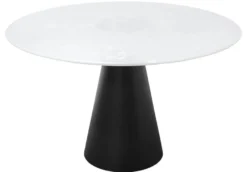 Casa Padrino Designer Esstisch Schwarz / Weiß 120 x H. 76 cm - Esszimmertisch