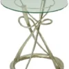 Casa Padrino Designer Esstisch Silber Ø 71 x H. 70 cm - Runder Esszimmertisch mit Glasplatte - Luxus Qualität