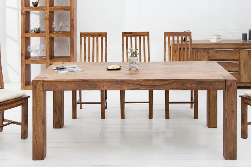 Casa Padrino Designer Esstisch 160cm Massivholz Sheesham - Restaurant Möbel - schwere Ausführung