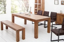 Casa Padrino Designer Esstisch 160cm Massivholz Sheesham - Restaurant Möbel - schwere Ausführung