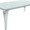 Casa Padrino Designer Esstisch 180 cm Weiss / Silber - Modern Barock