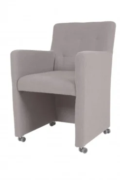 Casa Padrino Designer Esszimmer Stuhl Sessel Modell EF 319 Grau - Rollbar, 88 x 57 x 68 cm