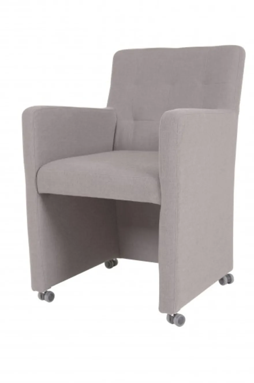 Casa Padrino Designer Esszimmer Stuhl Sessel Modell EF 319 Grau - Rollbar, 88 x 57 x 68 cm