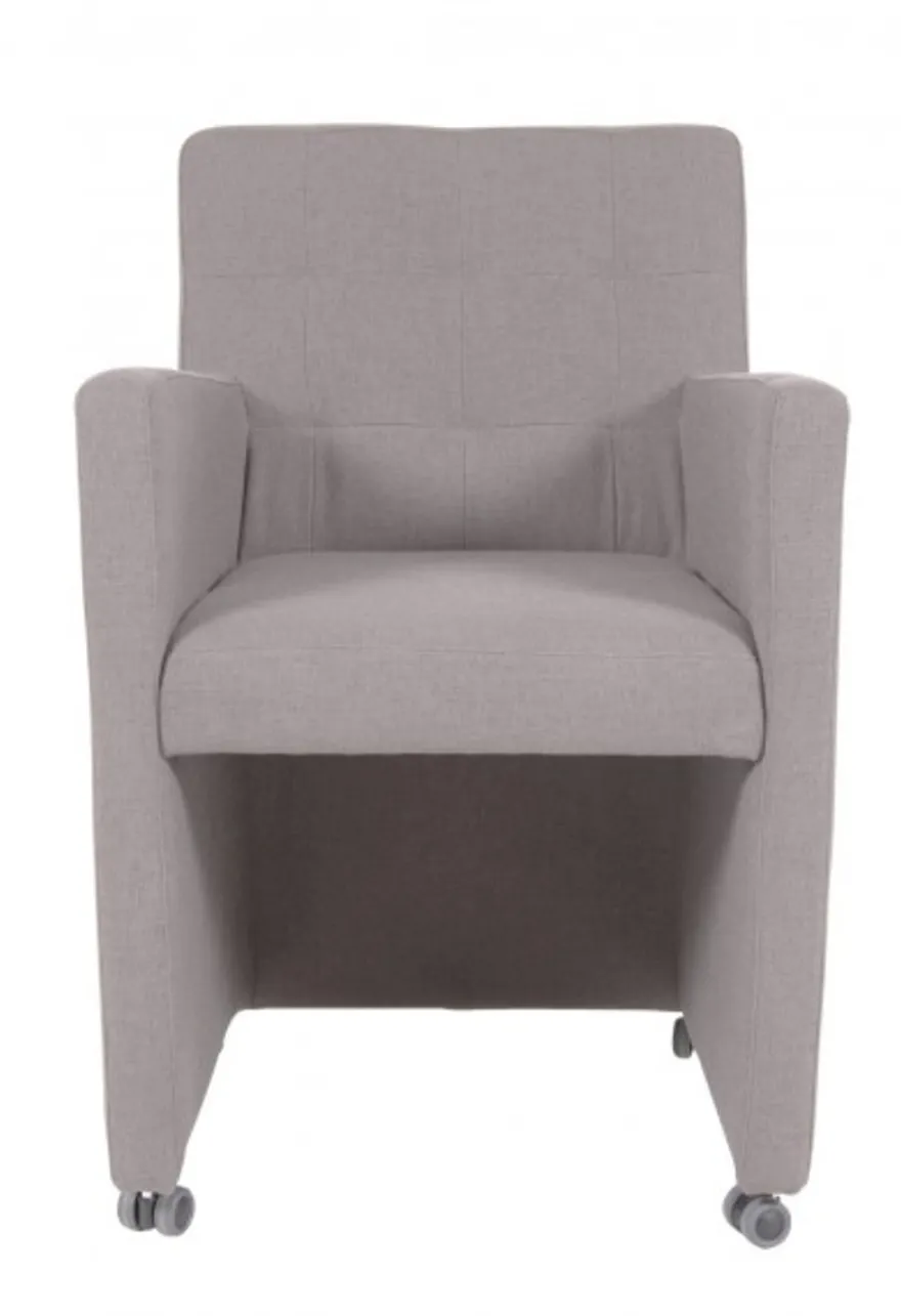 Casa Padrino Designer Esszimmer Stuhl Sessel Modell EF 319 Grau - Rollbar, 88 x 57 x 68 cm