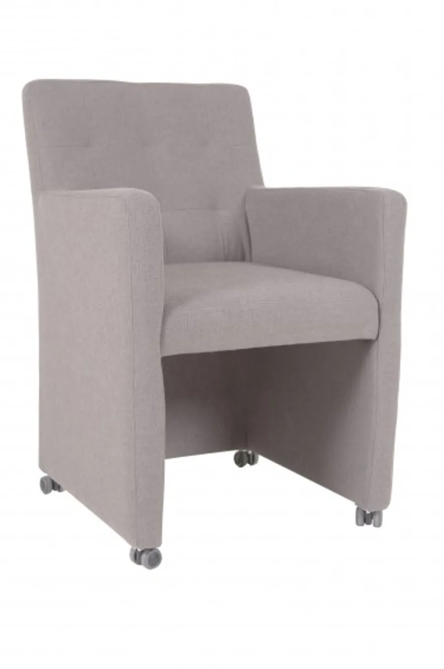 Casa Padrino Designer Esszimmer Stuhl Sessel Modell EF 319 Grau - Rollbar, 88 x 57 x 68 cm