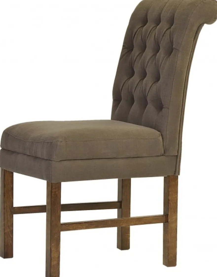 Casa Padrino Designer Esszimmer Stuhl ModEF 16 im Chesterfield Design Braun-Grau / Braun - 103 x 48 x 69 cm