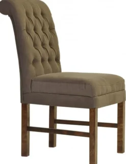 Casa Padrino Designer Esszimmer Stuhl ModEF 16 im Chesterfield Design Braun-Grau / Braun - 103 x 48 x 69 cm