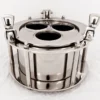 Casa Padrino Designer Flaschenständer aus Aluminium in Nickel, Durchmesser 32 x H 16 cm