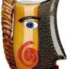 Casa Padrino Designer Glasvase Mehrfarbig 21 x 10 x H. 31 cm - Dekovase - Blumenvase Vase