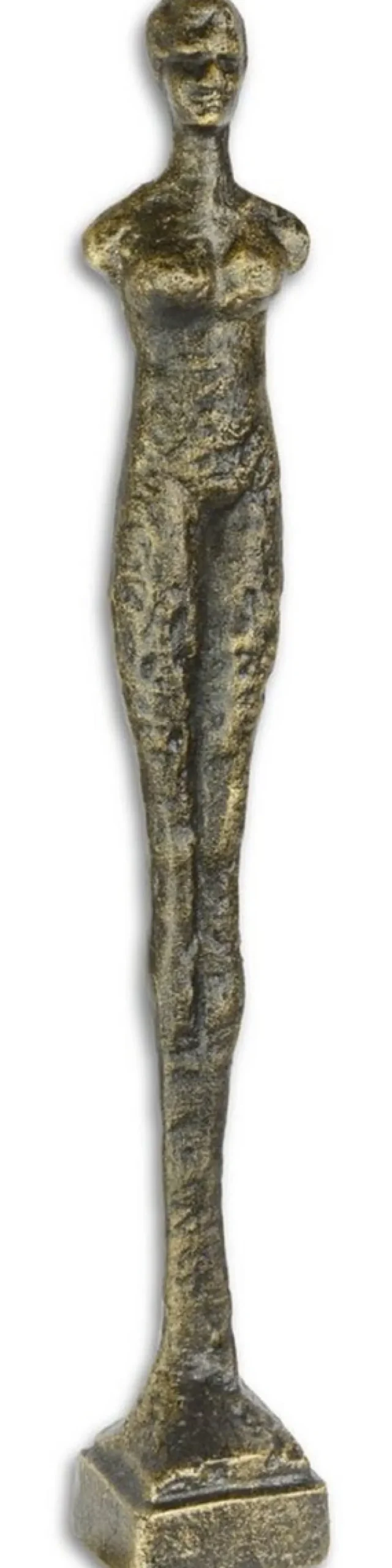 Casa Padrino Designer Gusseisen Figur Stehende Frau Antik Gold 6,3 x 6,1 x H. 42,2 cm - Luxus Dekofigur
