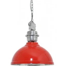 Casa Padrino Designer Hängeleuchte in Rot, Durchmesser 52 cm, Massive Metallausführung, Limited Edition