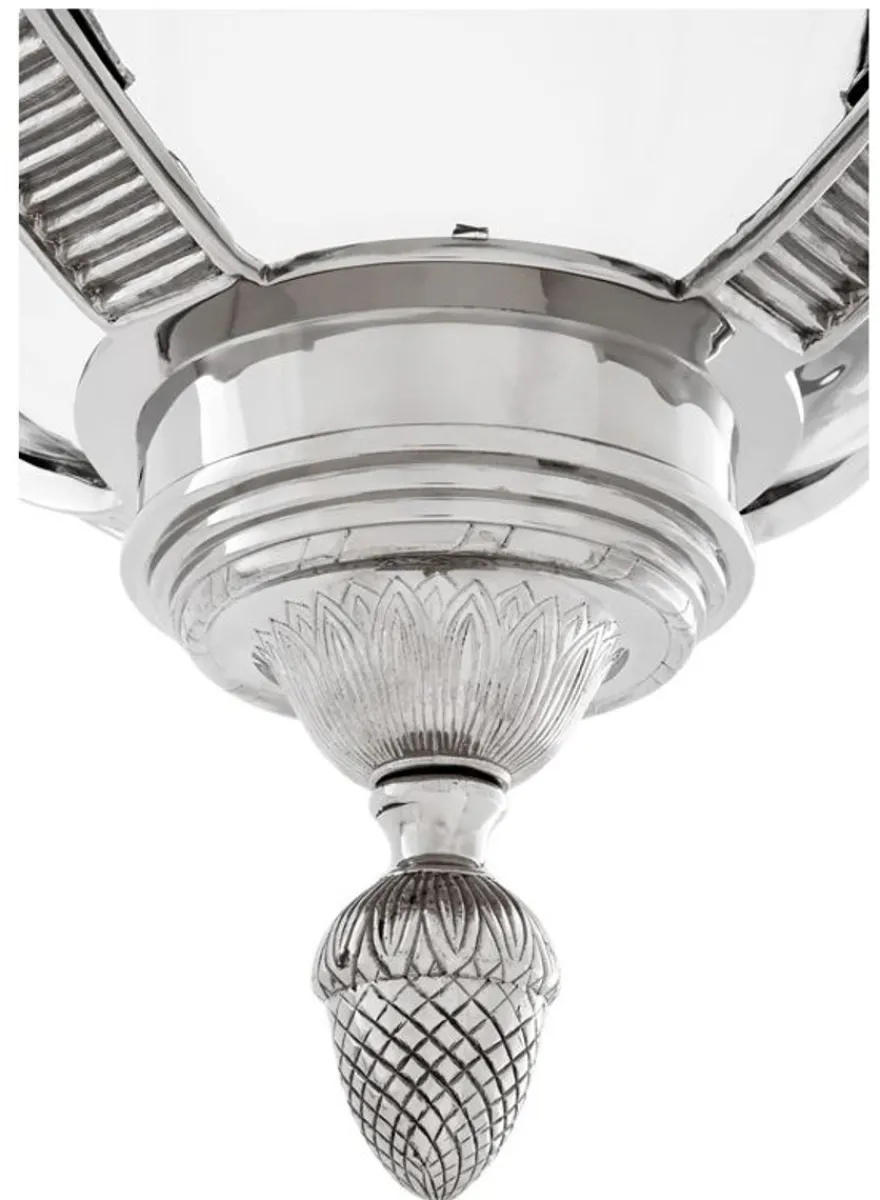 Casa Padrino Designer Hängeleuchte Silber 48 x H. 98 cm - Luxus Hängelampe