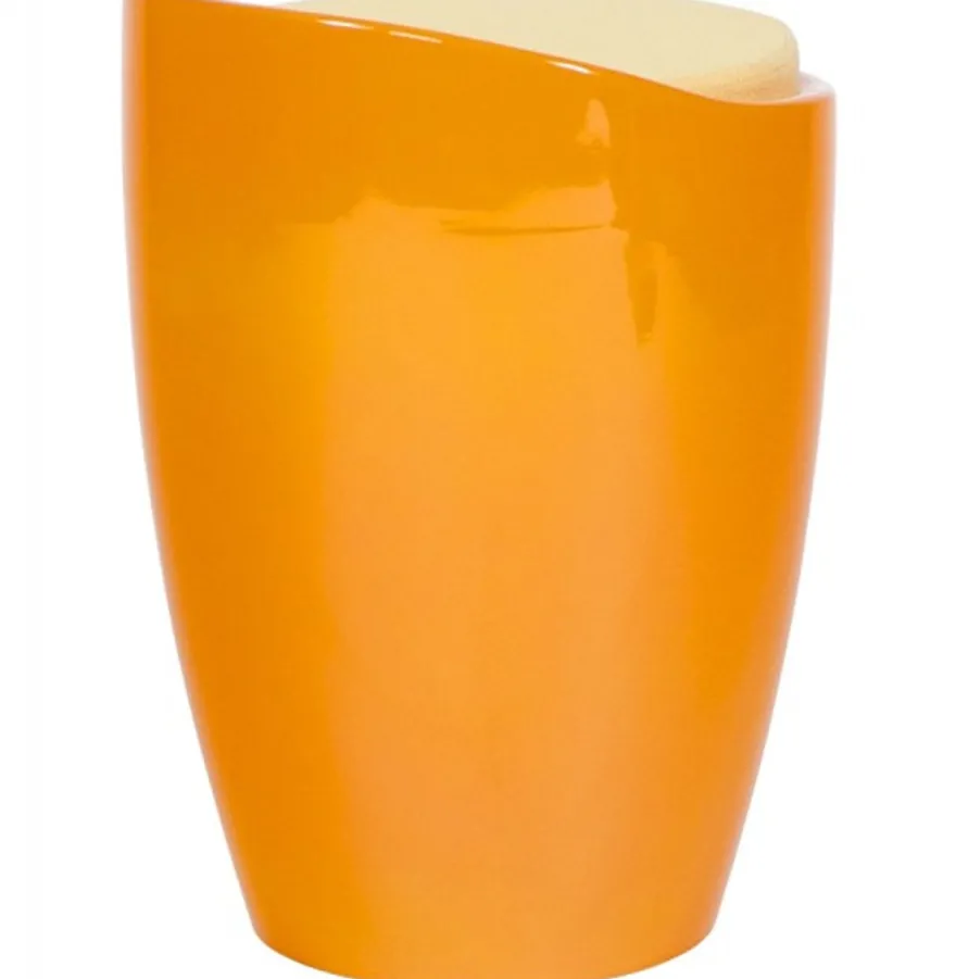 Casa Padrino Designer Hocker Orange mit Sitzpolster und Stauraum unter dem Sitz