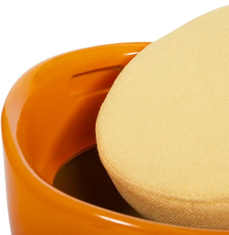 Casa Padrino Designer Hocker Orange mit Sitzpolster und Stauraum unter dem Sitz