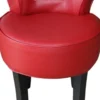 Casa Padrino Designer Hocker Rot / Schwarz mit Bling Bling Steinen - Barock Schminktisch Stuhl