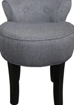 Casa Padrino Designer Hocker Boston Grau / Schwarz - Barock Schminktisch Stuhl