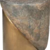 Casa Padrino Designer Hocker Antik Kupfer / Messing Ø 41 x H. 48,5 cm - Runder Sitzhocker aus Glasfaserverstärktem Beton - Luxus Möbel