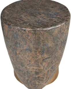 Casa Padrino Designer Hocker Antik Kupfer / Messing Ø 41 x H. 48,5 cm - Runder Sitzhocker aus Glasfaserverstärktem Beton - Luxus Möbel